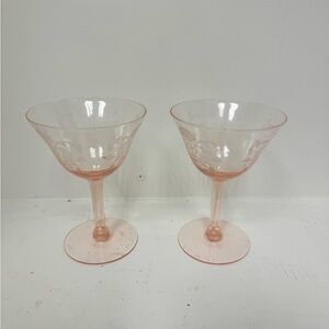 Vintage pink champagne glasses